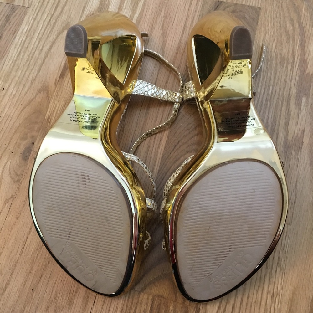 Guess by Marciano Gold Platform Sandals, Size 8 - Picture 6 of 6